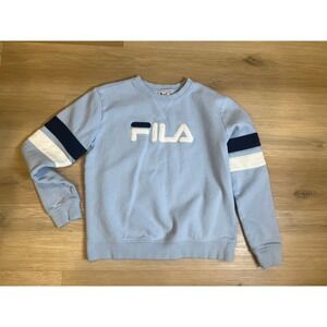 Vintage‎ Y2K  Pullover FILA Crewneck Sporty Casual Size Medium - Baby Blue